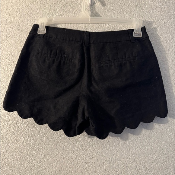 J. Crew High Waist Black Shorts with Scalloped Hem - Picture 2 of 3